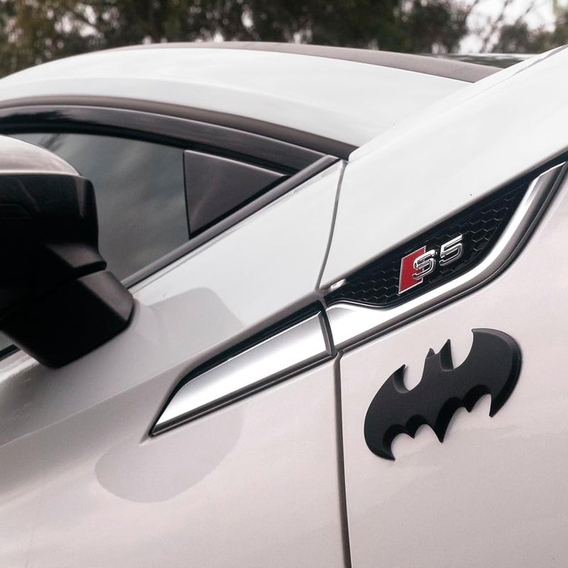 Fan Emblems Batman Car Emblem - 1989 Batwing Batarang Symbol 3D Auto Badge - Color: Matte Black - Size: 3.8 x 1.8 x 0.2 inches - Officially Licensed DC Car Accessories - Image 4